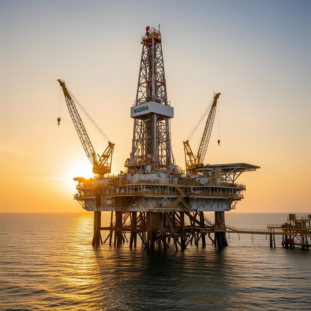 Onshore drilling rig at sunset
